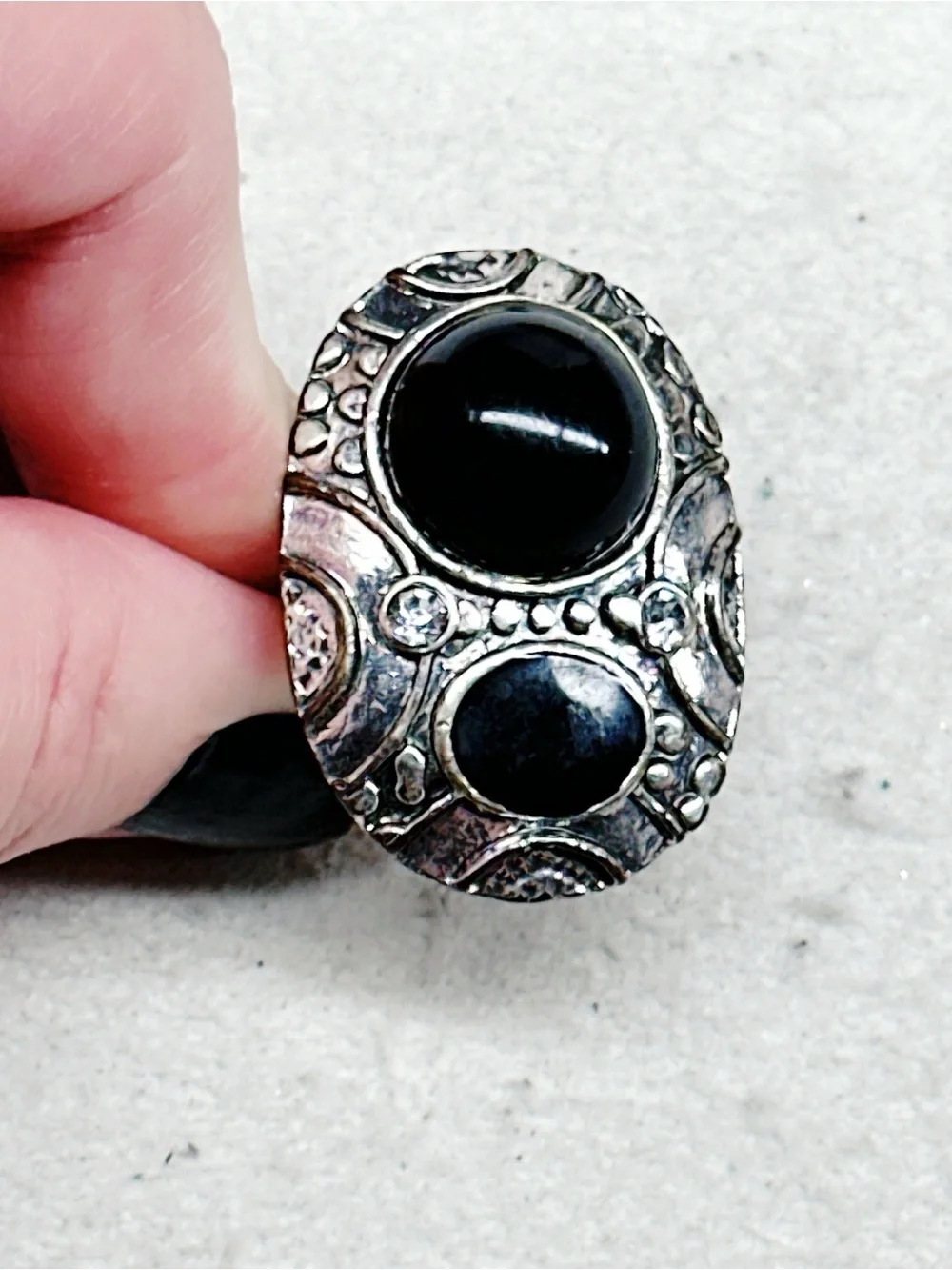 3013u. Damaged Silvertone Southwest Ring Adjustable